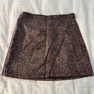 Free People Brown Leopard Print Mini Skirt